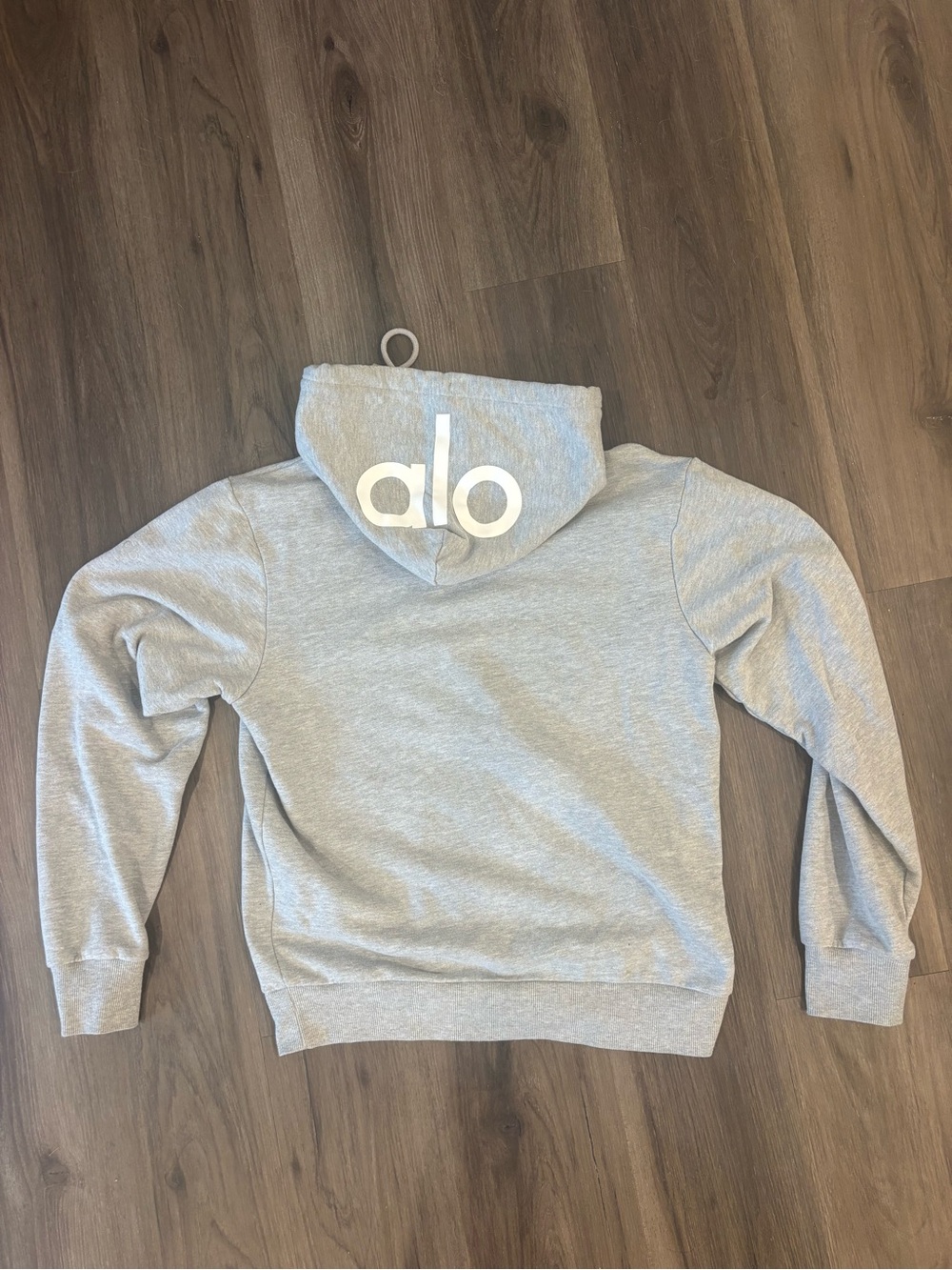 Alo Light Gray Logo Hoodie Sweater